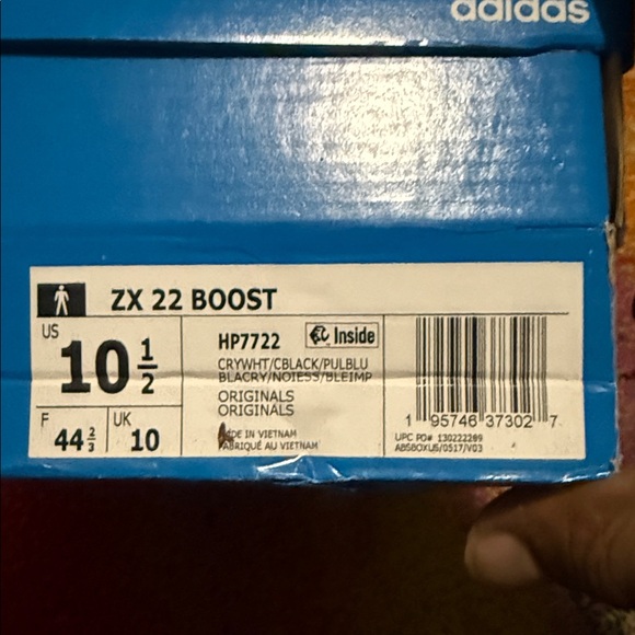 Adidas Blue and White Athletic Shoes with Black Accents